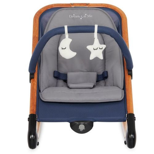 Dream On Me Rock With Me 2-In-1 Rocker And Stationary Seat, Compact Portable Infant Rocker with Removable Toy Bar Rocking Chair, Color: Blue