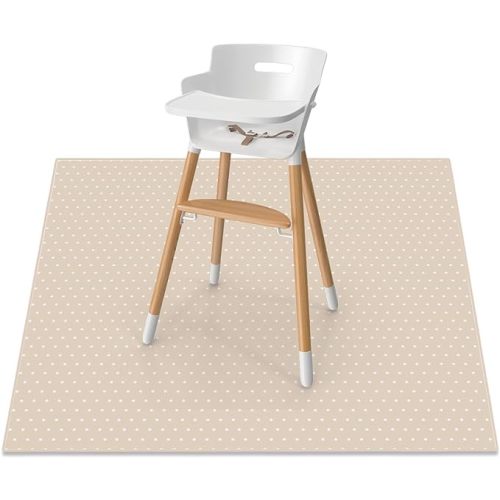WeeSprout Baby Splat Mat for Kids, Large 51” x 51” Floor Playmat with Durable, Waterproof Surface and Non-Slip Bottom for Infants to Toddlers Under highchair, arts and crafts, picnics and play - Square - Dotted Sand