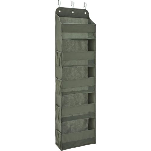 Amazon Basics Over the Door Organizer with 5 Tiers, Large, Charcoal
