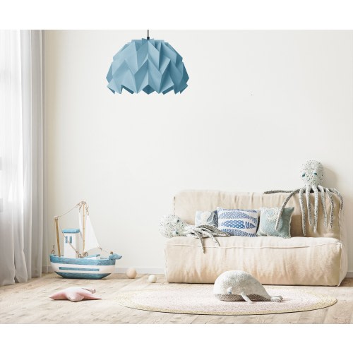 Origami lamp shade, blue lampshade, child room lights, lamp for kids, baby boy room decor, beige and blue decoration, blue pending light