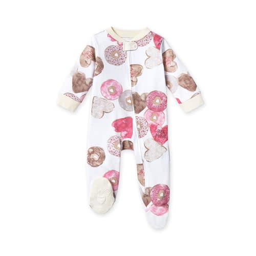 Burt's Bees Baby Girls' Loose Fit Organic Cotton Sleep and Play One-Piece Zip Front Footed Pajamas