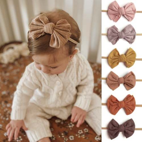 Baby Girl Headband, Newborn Knitted Headwrap, Infant Top Knot, Baby Girl Hair Bow, Shimmer Headband, Soft Newborn Turban, Baby Shower Gift