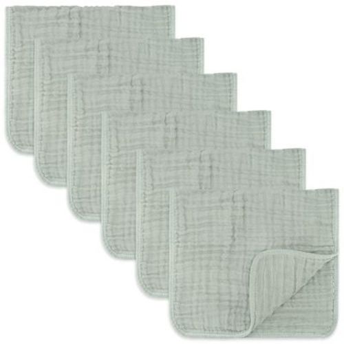 Muslin Burp Cloths Large 100% Cotton by Comfy Cubs, Color: Fern, Size: pack of 6