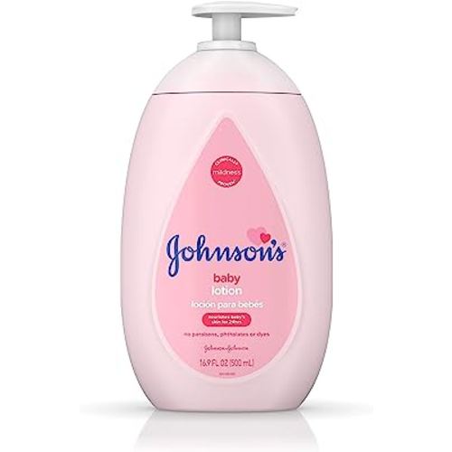 Johnson's Moisturizing Pink Baby Lotion with Coconut Oil, Hypoallergenic, 16.9 fl. oz