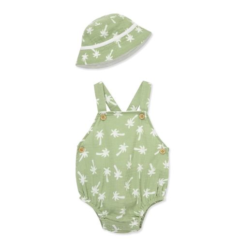 Little Me Clothes for Baby Boys' Gauze Sunsuit and Hat Set, 3-12 Months
