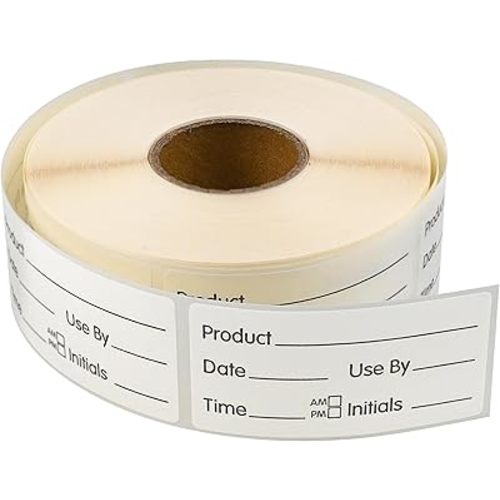 L LIKED 500 Stickers Use by 1 x 2 Inch Dissolvable Food Storage Labels for Containers