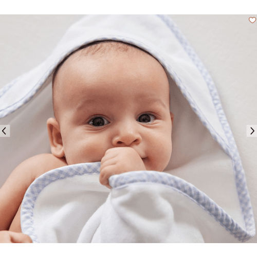 Light Blue Gingham Baby Hooded Towels & Wash Cloths | Pottery Barn Kids