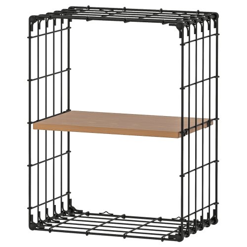 GULLHULT Wall shelf - black/pine antique 11 3/4x15 3/4 "