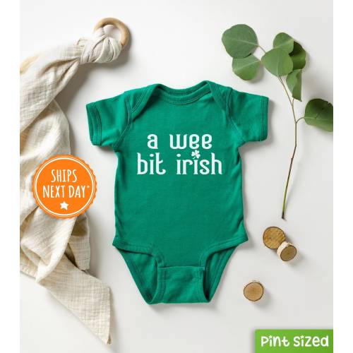 St. Patrick's Day Baby Onesie® - Funny A Wee Bit Irish Bodysuit - Cute Irish Baby Gift
