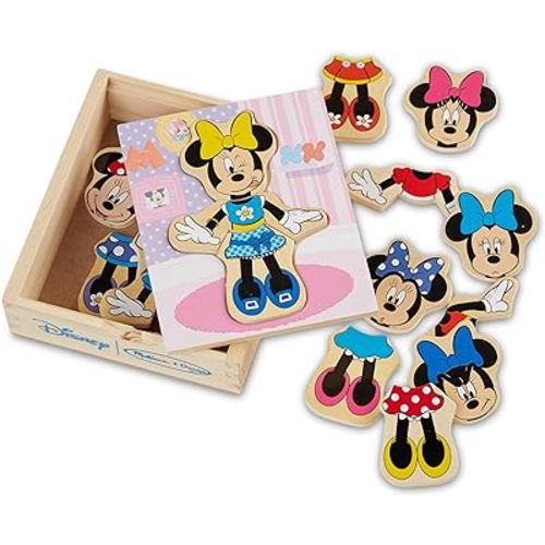 Melissa & Doug Disney Minnie Mouse Mix and Match Dress-Up Wooden Play Set (18 pcs)