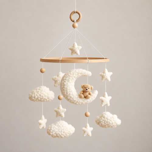Bear Mobile - Bear Nursery Decor - Bear Crib Mobile - Handmade Baby Mobile - Baby Shower Gift