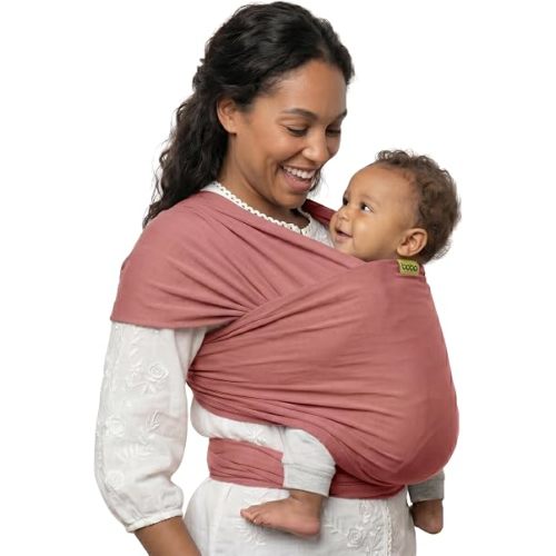 Boba Baby Wrap Carrier – Original Baby Sling Carrier for Newborns (7–35 lbs), Soft, Secure, Hands-Free & Ergonomic, Ideal for Comfortable Bonding, New Parents (Dusty Pink)