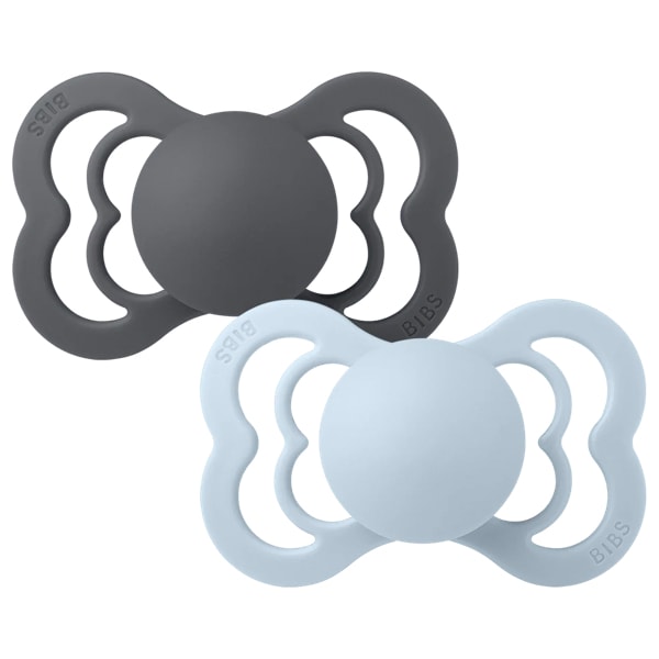 Supreme Pacifiers 2 Pack - Iron/Baby Blue – Bibsworld store US