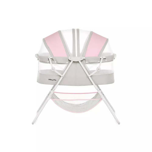 Karley Baby Bassinet in Grey and Pink, Lightweight Portable