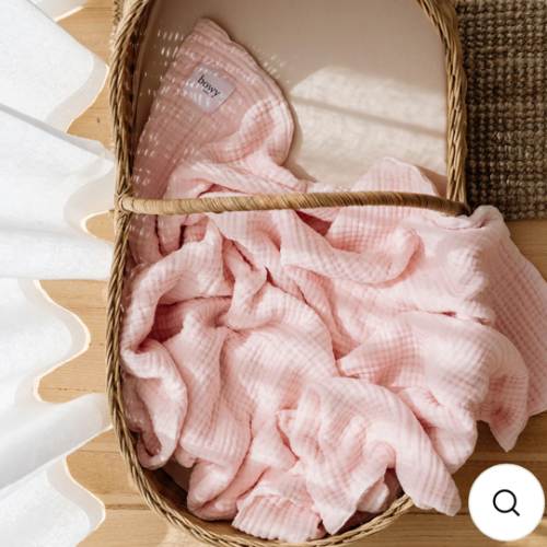 Muslin Bubble Blanket - Blush Pink