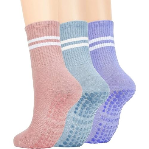 American Trends Pilates Socks with Grips for Women Yoga Socks Barre Socks Non Slip Socks