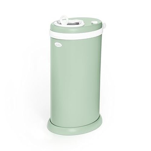 Ubbi Steel Diaper Pail, Odor Locking, No Special Bag Required, Award-Winning, Registry Must-Have, Sage Green