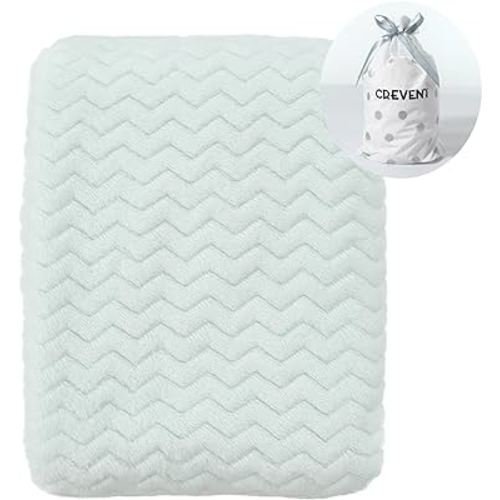 CREVENT 30''X40'' Soft Cozy Warm Baby Blankets for Boys Girls Solid Color - All Season Use - Newborn Essentials (Wave Avocado Green)