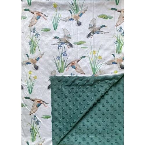 Baby Blanket for Boys Girls Super Soft Double Layer Minky with Dotted Backing Cute Cow Crib Receiving Blanket Bed Throws for Newborns Nursery Stroller Toddler 30 x 40 Inch (Mallard)