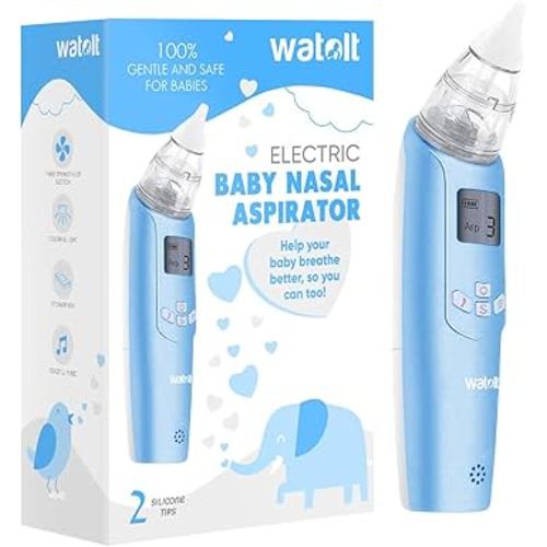 Watolt Baby Nasal Aspirator - Electric Nose Suction for Baby - Automatic Booger Sucker for Infants - Battery Powered Snot Mucus Remover for Kids Toddlers