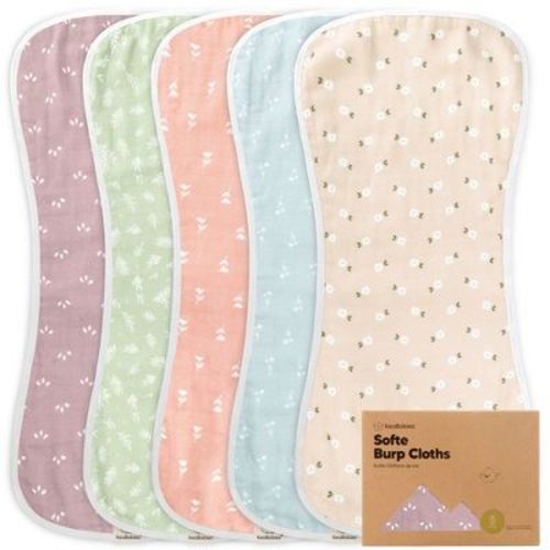Keababies 5pk Organic Softe Muslin Burp Cloths For Baby Girls And Boys, Large Absorbent Burping Cloths For Babies, Baby Burp Clothes