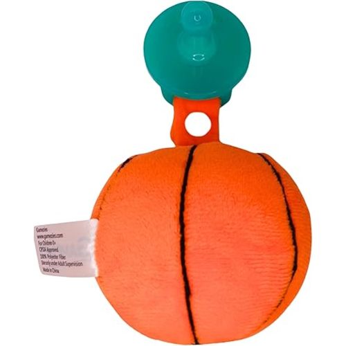 Baby Boy and Girl Silicone Pacifier with Detachable Sports Plush Toy Holder, Basketball