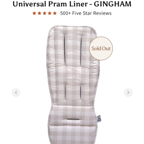 Universal Pram Liner - GINGHAM