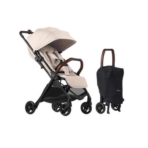 Silver Cross Jet 5 Super Compact Stroller, 2024, Almond White