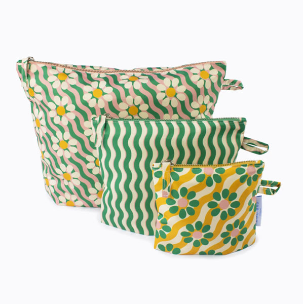 Pouches | Wavy Daisy | Set of 3 – Kind Bag