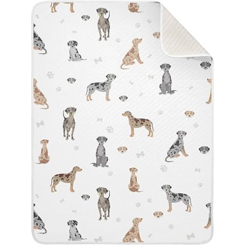Catahoula Leopard Dog Swaddle Blanket - Cotton Receiving Blanket for Infants, Lightweight Soft Swaddling for Crib, Stroller, Nursery, Puppy, 30x40 in