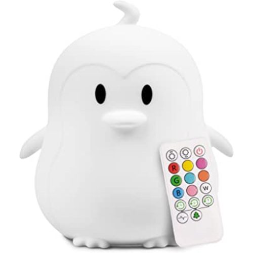 Lumipets Penguin, Kids Night Light, Silicone Nursery Light for Baby and Toddler, Squishy Night Light for Kids Room, Animal Night Lights for Girls and Boys, Kawaii Lamp, Cute Lamps for Bedroom
