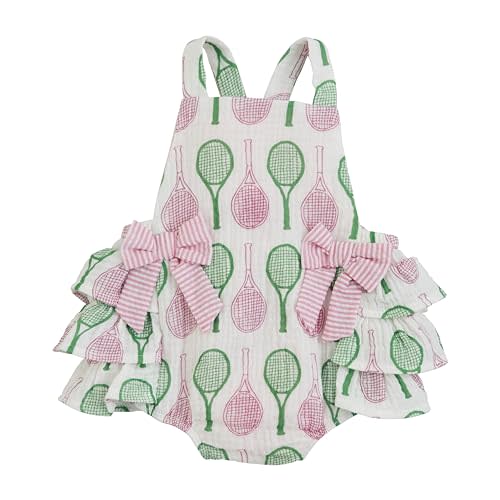 Mud Pie baby-girls Baby Girl Tennis Print Sunsuit;