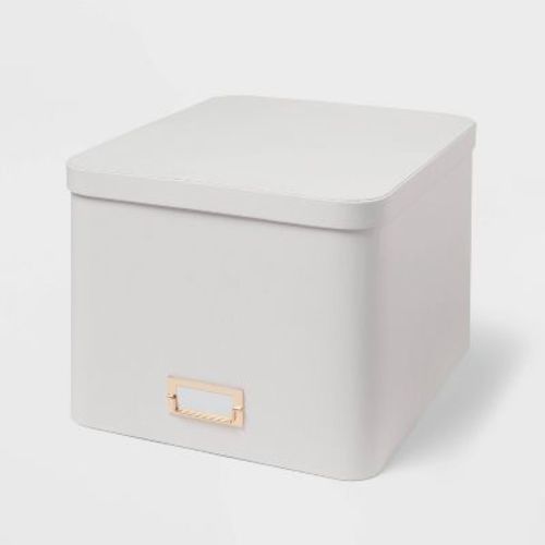 Large Decorative Fabric Box Ivory - Brightroom™: Polypropylene & Polyester, Rectangle, 10" H, 15.5" D, 13" W