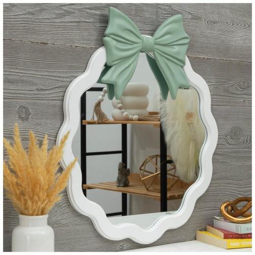 Sage Bow Wavy Wood Wall Mirror