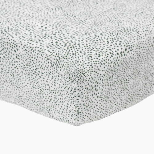 Little Unicorn Cotton Muslin Crib Sheet - Green Seed