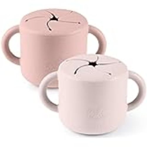 Amazon.com: WeeSprout Snack Containers, Food Grade Silicone Snack Cups, Spill-Proof Tops For Toddlers and Babies, Premium Hard Plastic Travel Lids, Dishwasher Safe Toddler and Baby Cups, : Baby