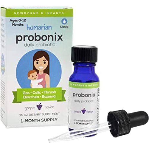 Probonix Probiotics for Babies, Organic, Non-GMO Liquid Probiotic Drops with 8 Live Probiotic Strains to Support Gut Health for Newborns and Infants Ages 0 to 12 Months - 1 Month Supply - Grape
