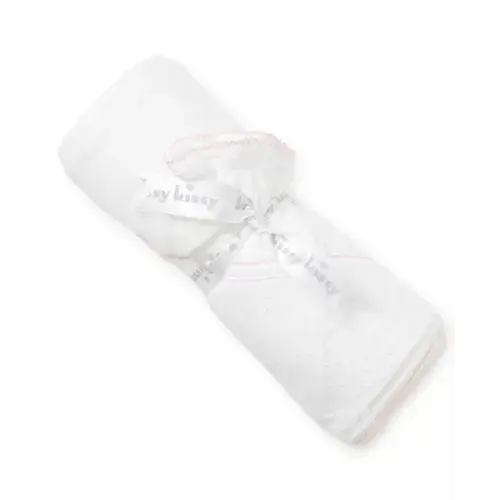 White/Pink New Kissy Dots Hooded Towel & Mitt Set