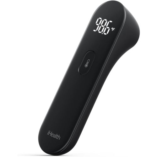 Forehead Thermometer, Digital Infrared Thermometer for Adults and Kids, Non-Contact Baby Thermometer, 3 Ultra-Sensitive Sensors, Large LED Digits, Quiet Vibration Feedback, Black