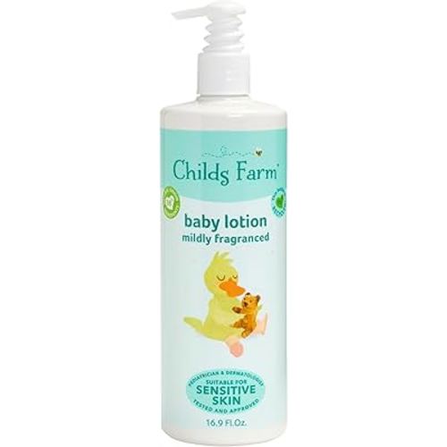 Childs Farm, Baby Lotion for Sensitive Skin, Moisturizer for Dry Skin, 16.9 oz, Lightly Fragranced, Vegan, Cruelty-Free
