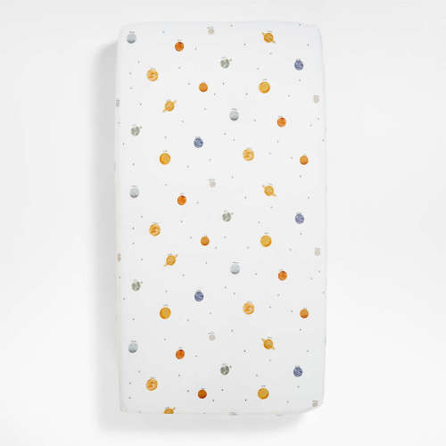 Stay Cool Outer Orbit Organic Cotton Baby Crib Fitted Sheet
