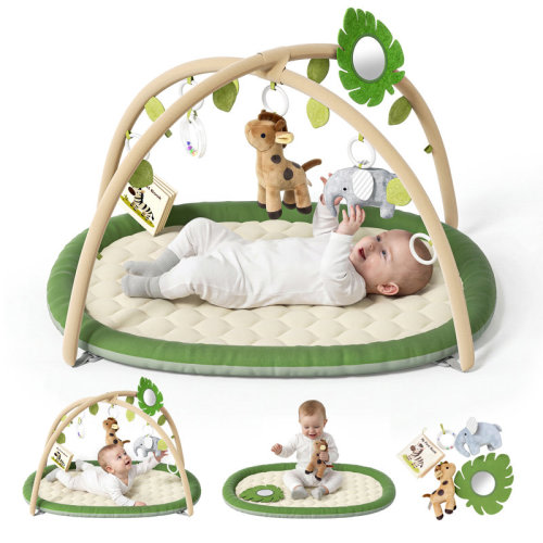 Aerobath Baby Play Gym & Activity Mat, Thick & Plush Baby Play Mat with 5 Toys, Newborn Infant Baby Essentials Gift | Wayfair
