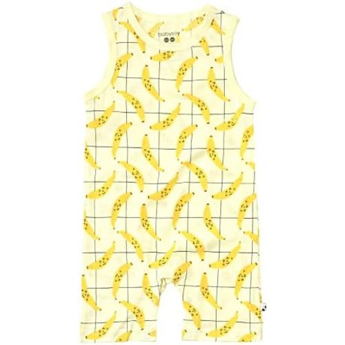 Babysoy Organic Pattern Print Tank Romper Shortall