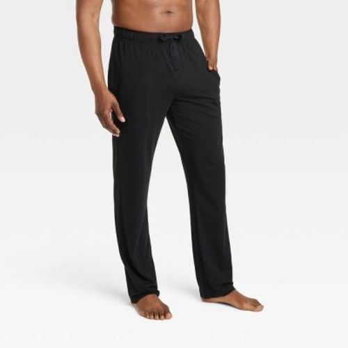 Men's Cotton Modal Knit Pajama Pants - Goodfellow & Co™ Black L: Midweight, Elastic Waistband