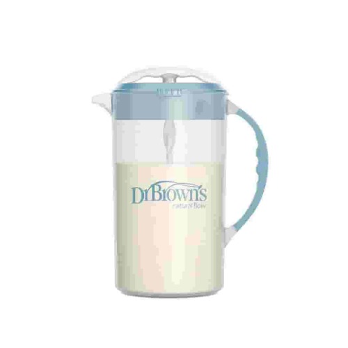 Dr. Brown's Baby Formula Mixing Pitcher, Adjustable Stopper/Locking Lid/No-Drip Spout, Blue 36oz, 1 Pack