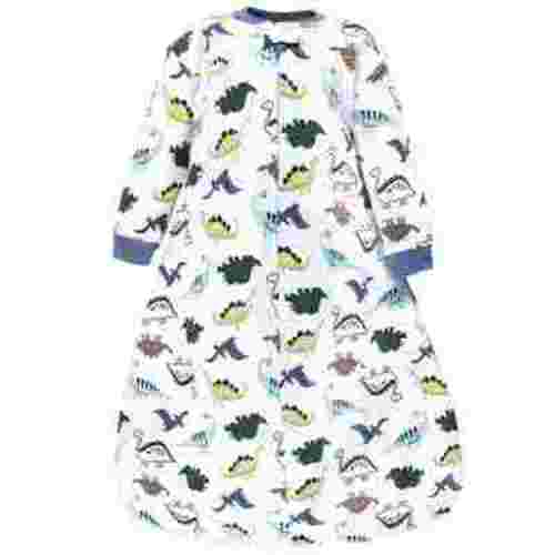Hudson Baby Infant Boy Premium Quilted Long Sleeve Sleeping Bag and Wearable Blanket, Dinosaurs, 12-18 Months
