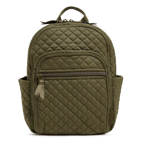 Vera Bradley Women's Cotton Small Backpack, Climbing Ivy Green - Recycled Cotton, One Size