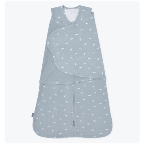 Blue Bird Print Cotton Swaddle Newborn | HALO