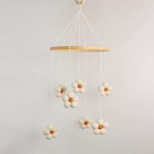 Baby Mobile for Crib - Felt Flower Mobile - Flower Baby Mobile - Boho Crib Mobile - Boho Nursery Decor - Crib Mobile for Girls, Boys - Mobile for Bassinet, Pack N Play - Flower