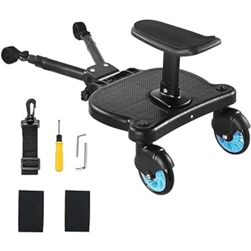Universal Stroller Board with Detachable Seat Suitable for Most Brands of Strollers, Stroller Board Attachment for Toddler, Stroller with Standing Platform,Holds Children Up to 55lbs